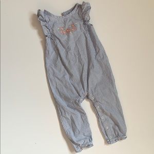 Pinstripe pants romper